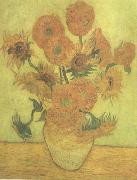 Vincent Van Gogh Still life Vase with Fourteen Sunflowers (nn04) oil painting picture wholesale